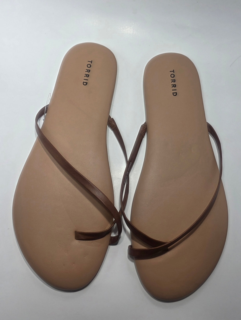 Torrid Women’s Brown Minimal Strap Sandals Size 12W Wide NWT Flat Slide - Picture 6 of 7